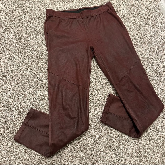 Free People Pull On Vegan Suede Like Legging Burgundy Skinny Pant, Size 29 - Picture 7 of 14